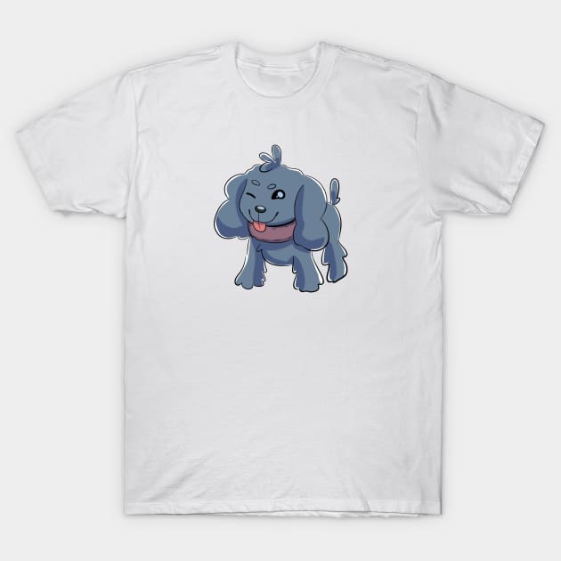 Cute Blue Puppy Dog T-Shirt by Colored Stardust